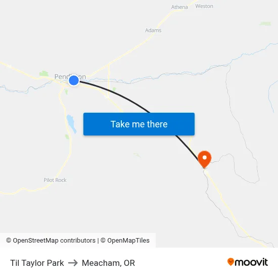 Til Taylor Park to Meacham, OR map