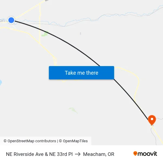 NE Riverside Ave & NE 33rd Pl to Meacham, OR map