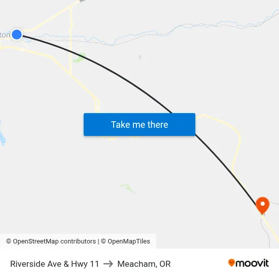 Riverside Ave & Hwy 11 to Meacham, OR map