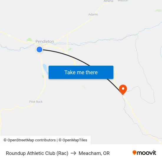 Roundup Athletic Club (Rac) to Meacham, OR map