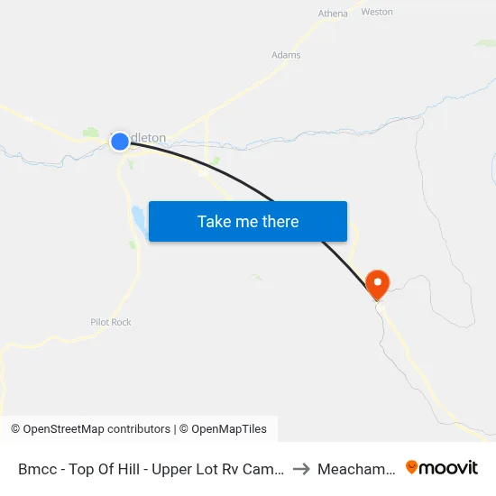 Bmcc - Top Of Hill - Upper Lot Rv Campground to Meacham, OR map