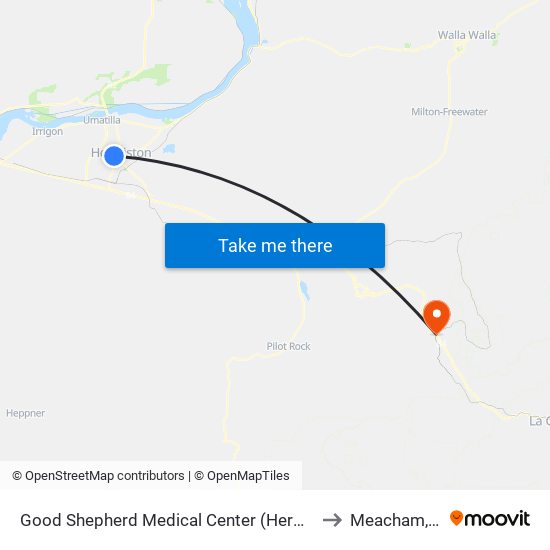 Good Shepherd Medical Center (Hermiston) to Meacham, OR map