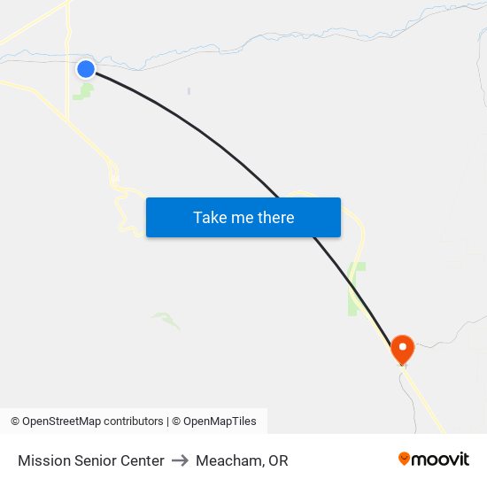 Mission Senior Center to Meacham, OR map