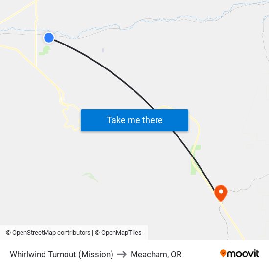 Whirlwind Turnout (Mission) to Meacham, OR map