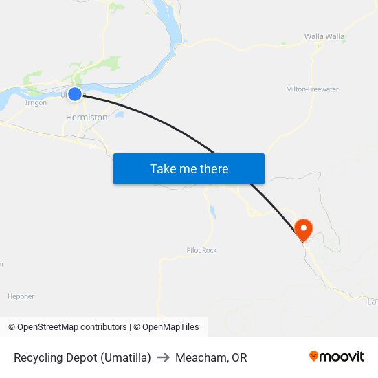 Recycling Depot (Umatilla) to Meacham, OR map