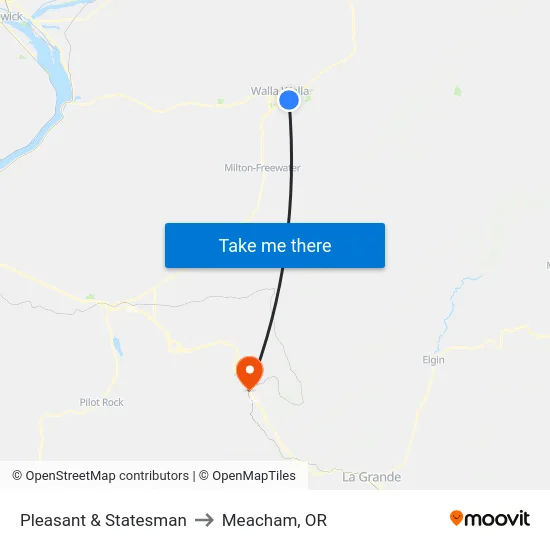 Pleasant & Statesman to Meacham, OR map