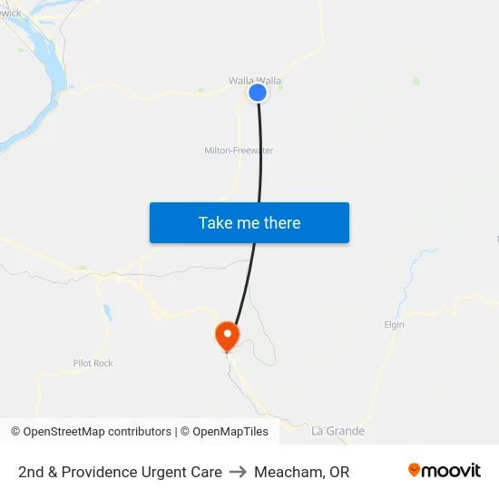 2nd & Providence Urgent Care to Meacham, OR map