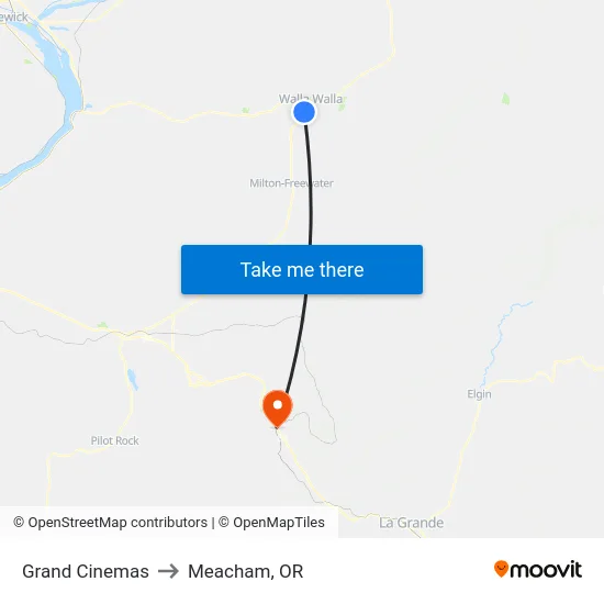 Grand Cinemas to Meacham, OR map
