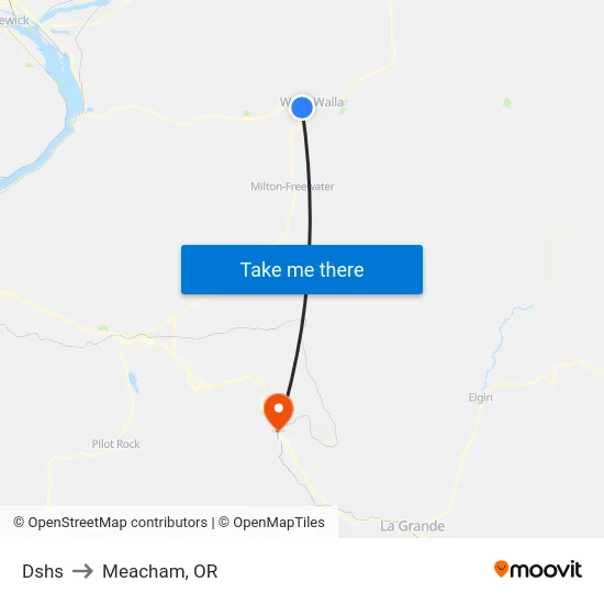 Dshs to Meacham, OR map