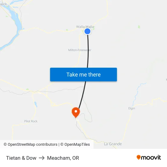 Tietan & Dow to Meacham, OR map