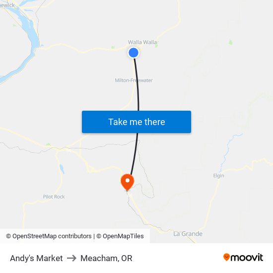 Andy's Market to Meacham, OR map