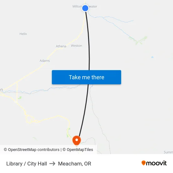 Library / City Hall to Meacham, OR map