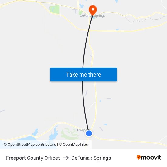 Freeport County Offices to DeFuniak Springs map