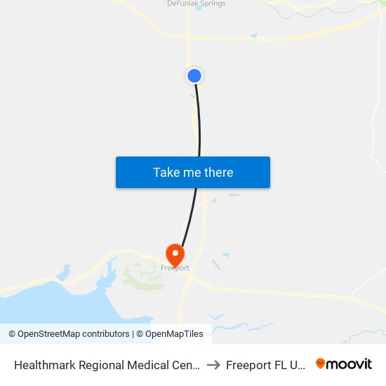 Healthmark Regional Medical Center to Freeport FL USA map