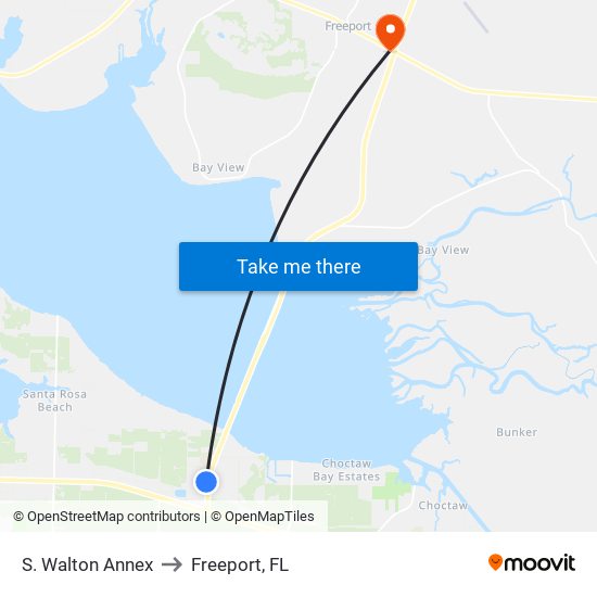 S. Walton Annex to Freeport, FL map