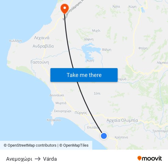 Ανεμοχώρι to Várda map