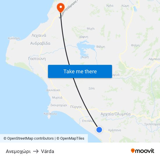 Ανεμοχώρι to Várda map