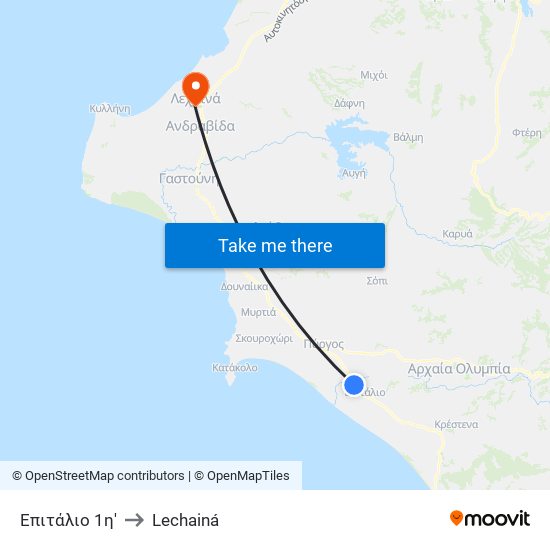 Επιτάλιο 1η' to Lechainá map