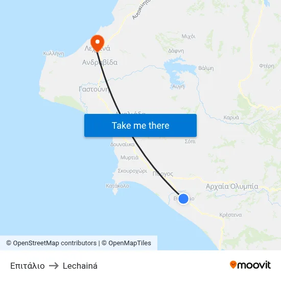 Επιτάλιο to Lechainá map