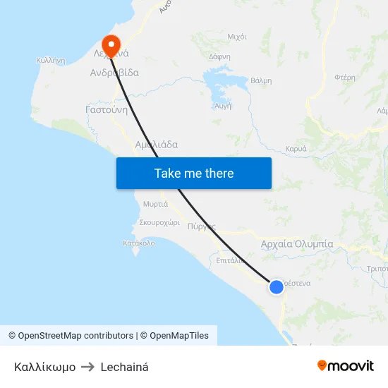 Καλλίκωμο to Lechainá map