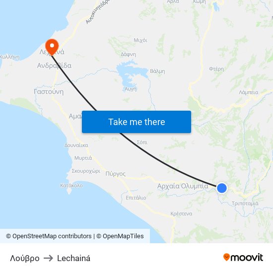 Λούβρο to Lechainá map