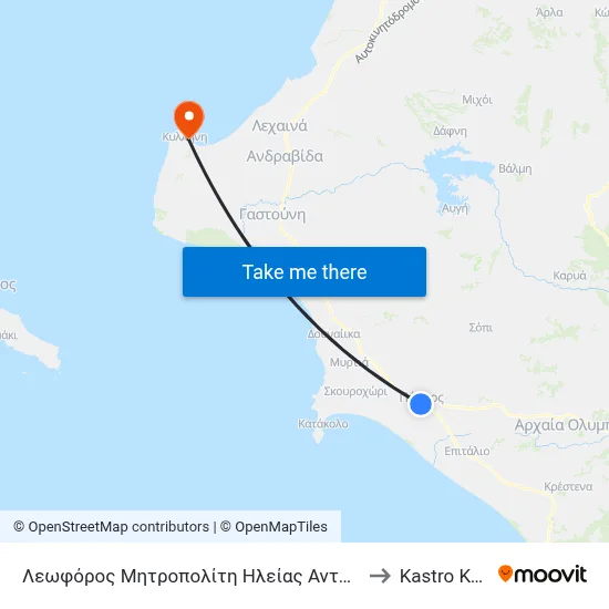 Λεωφόρος Μητροπολίτη Ηλείας Αντωνίου, 11a to Kastro Kyllini map