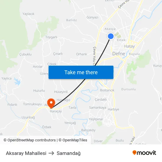 Aksaray Mahallesi to Samandağ map