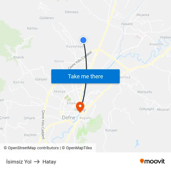 İsimsiz Yol to Hatay map