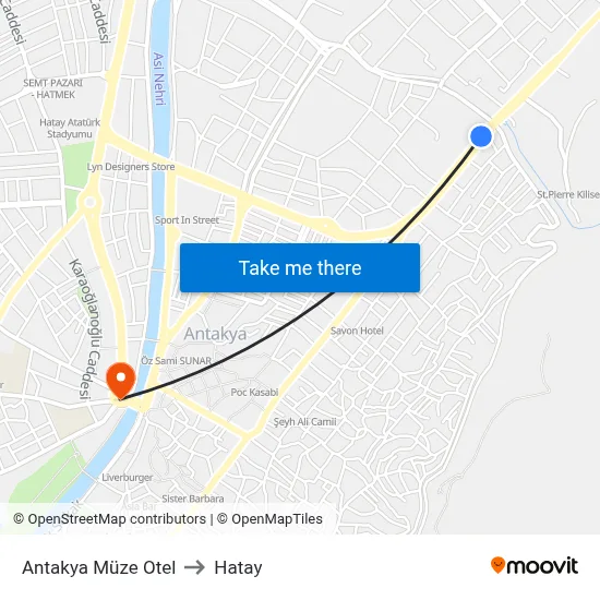 Antakya Müze Otel to Hatay map