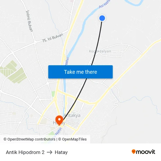 Antik Hipodrom 2 to Hatay map