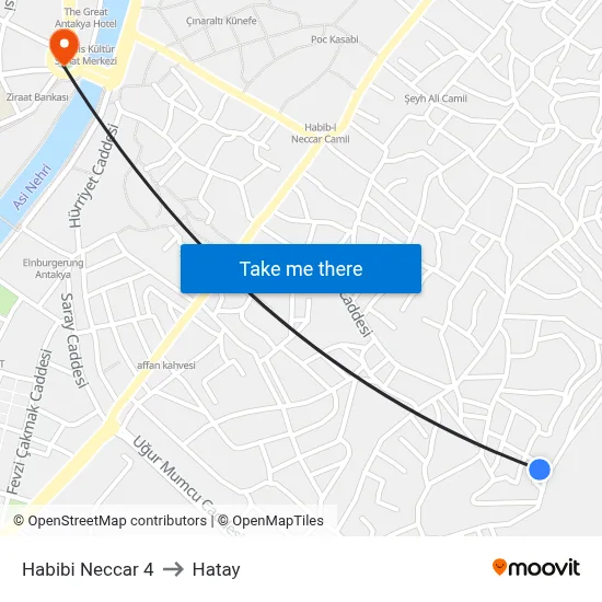 Habibi Neccar 4 to Hatay map