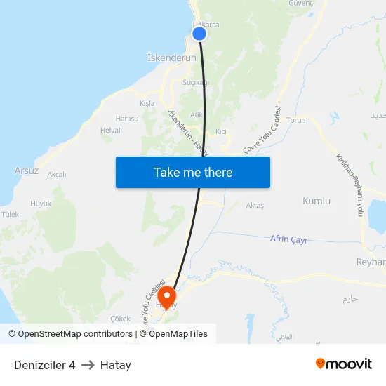Denizciler 4 to Hatay map