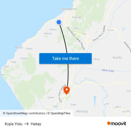 Kışla Yolu to Hatay map