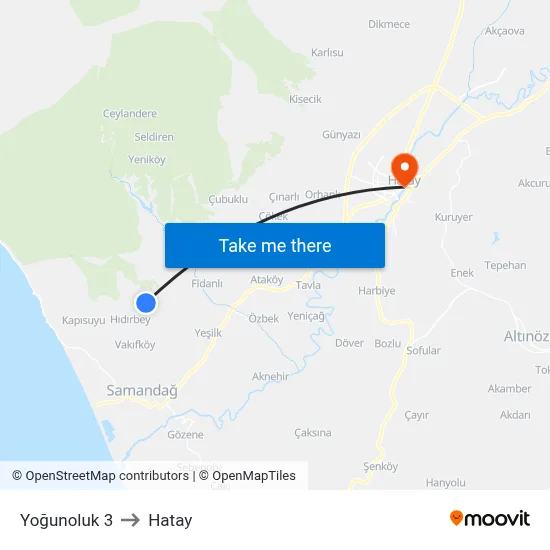 Yoğunoluk 3 to Hatay map
