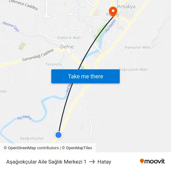 Aşağıokçular Aile Sağlık Merkezi 1 to Hatay map