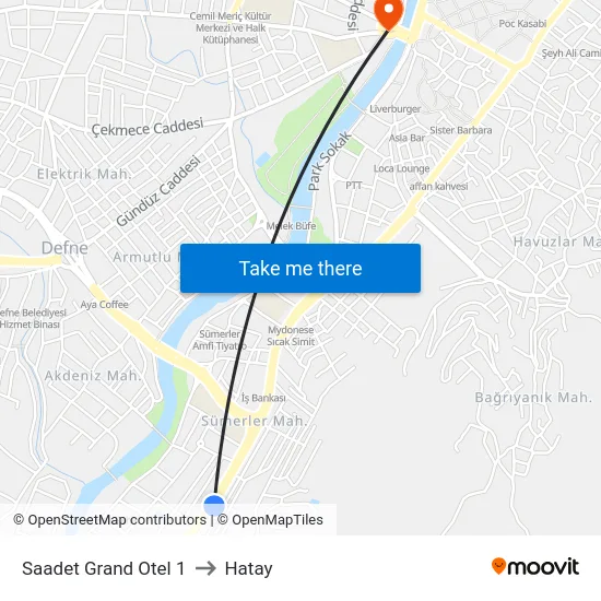 Saadet Grand Otel 1 to Hatay map