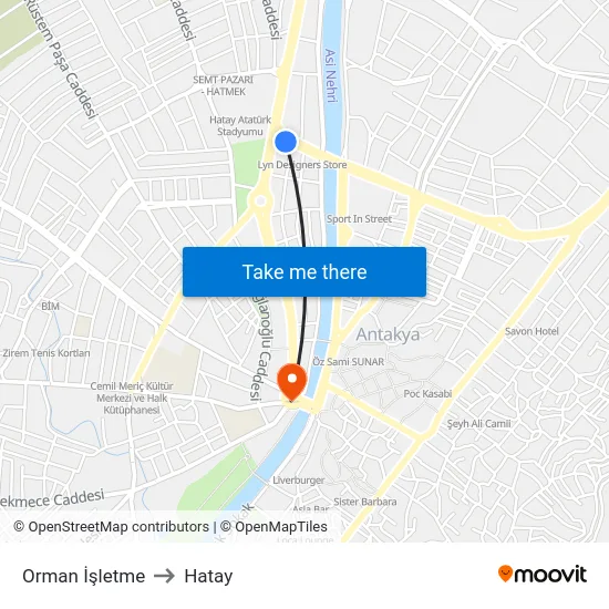 Orman İşletme to Hatay map