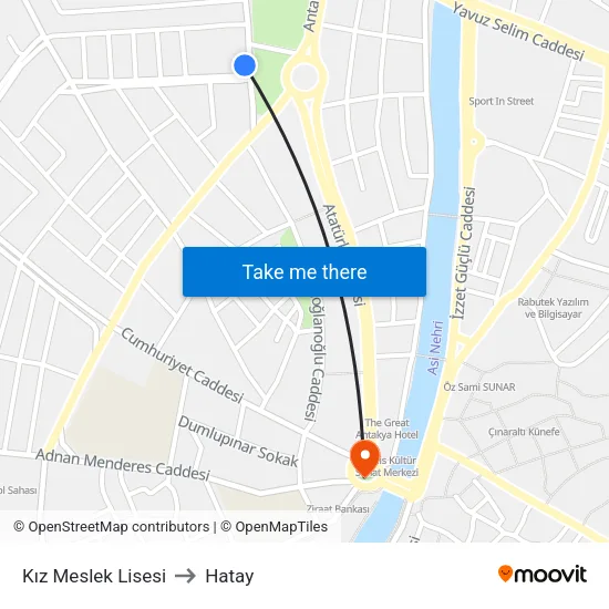 Kız Meslek Lisesi to Hatay map