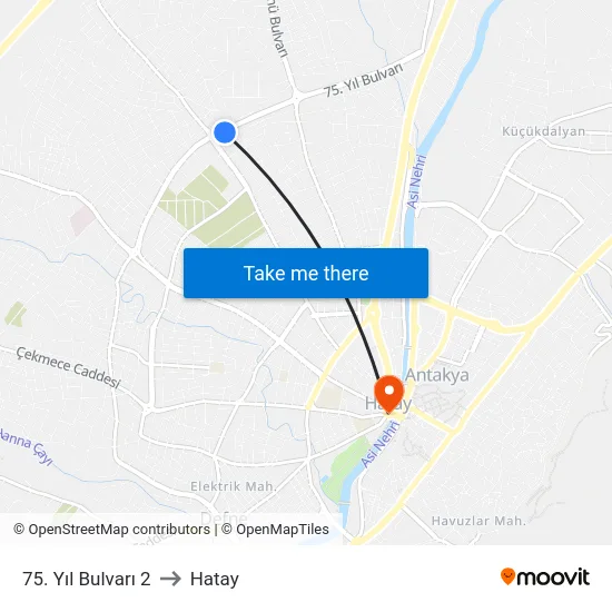 75. Yıl Bulvarı 2 to Hatay map