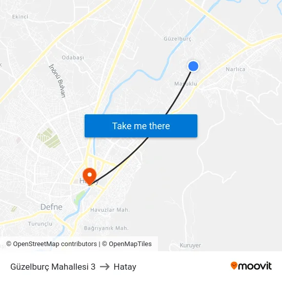 Güzelburç Mahallesi 3 to Hatay map