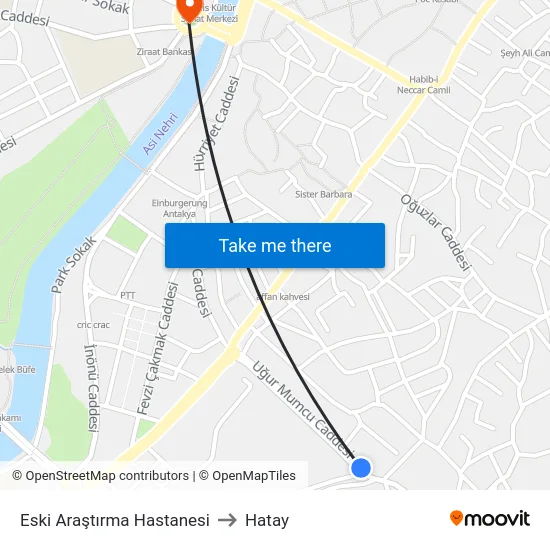 Eski Araştırma Hastanesi to Hatay map