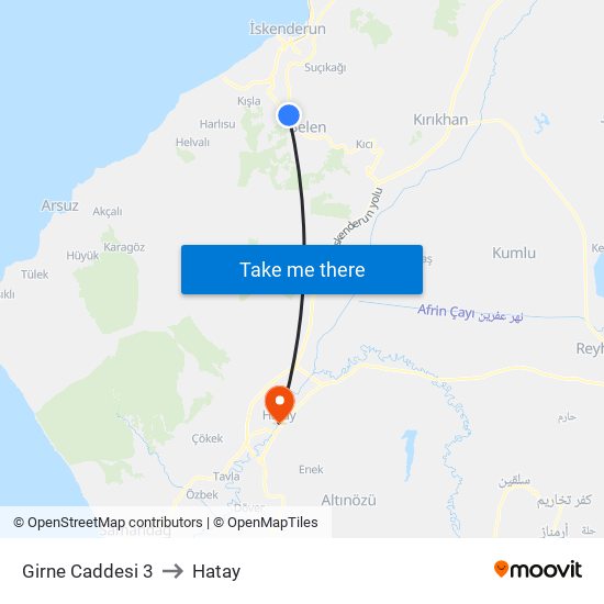Girne Caddesi 3 to Hatay map