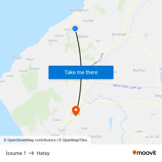 İssume 1 to Hatay map