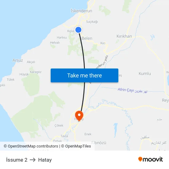 İssume 2 to Hatay map