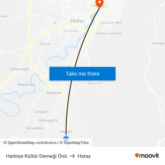 Harbiye Kültür Derneği Önü to Hatay map