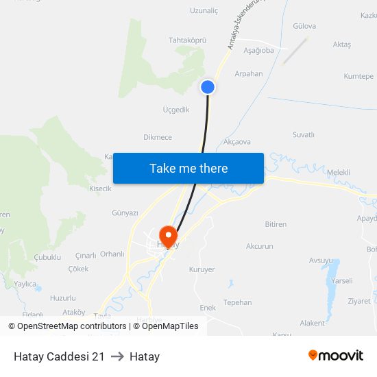 Hatay Caddesi 21 to Hatay map