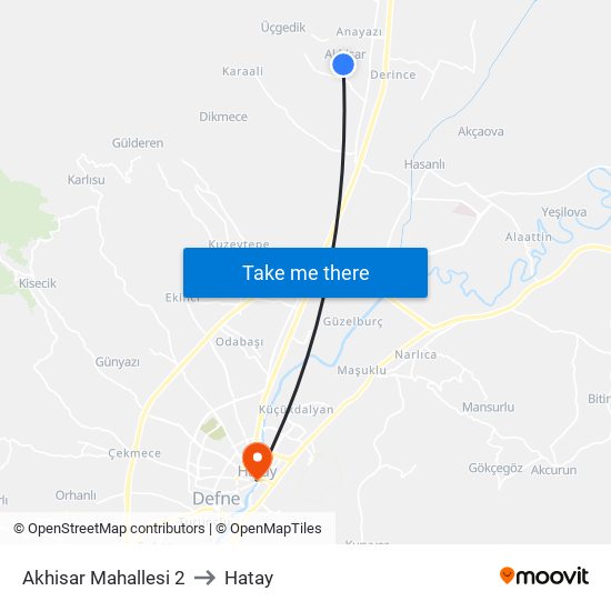 Akhisar Mahallesi 2 to Hatay map