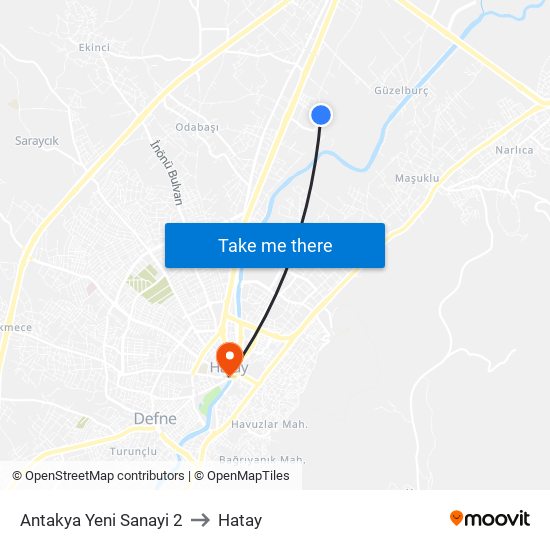 Antakya Yeni Sanayi 2 to Hatay map