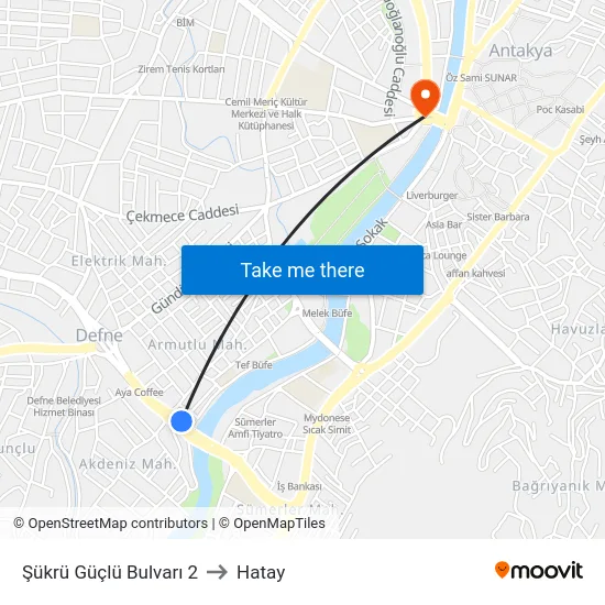 Şükrü Güçlü Bulvarı 2 to Hatay map