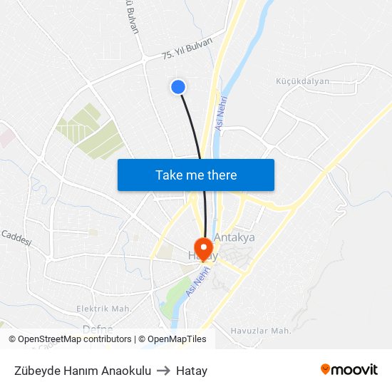 Zübeyde Hanım Anaokulu to Hatay map